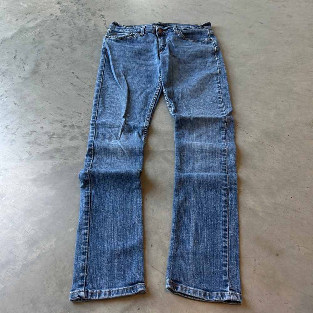 Levis 524 Too Superlow Jeans Womens 28x30 Medium Wash Blue Slim Straight Denim
